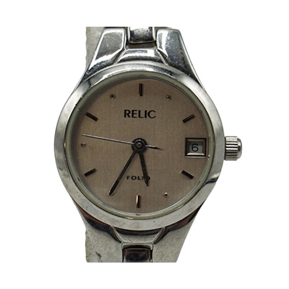 Relic Folio Womens Stainless Steel Analog Quartz Silver Tone Watch ZR33471